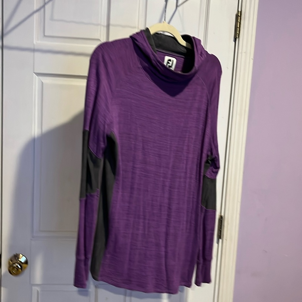 Purple and gray Foot Joy hoodie